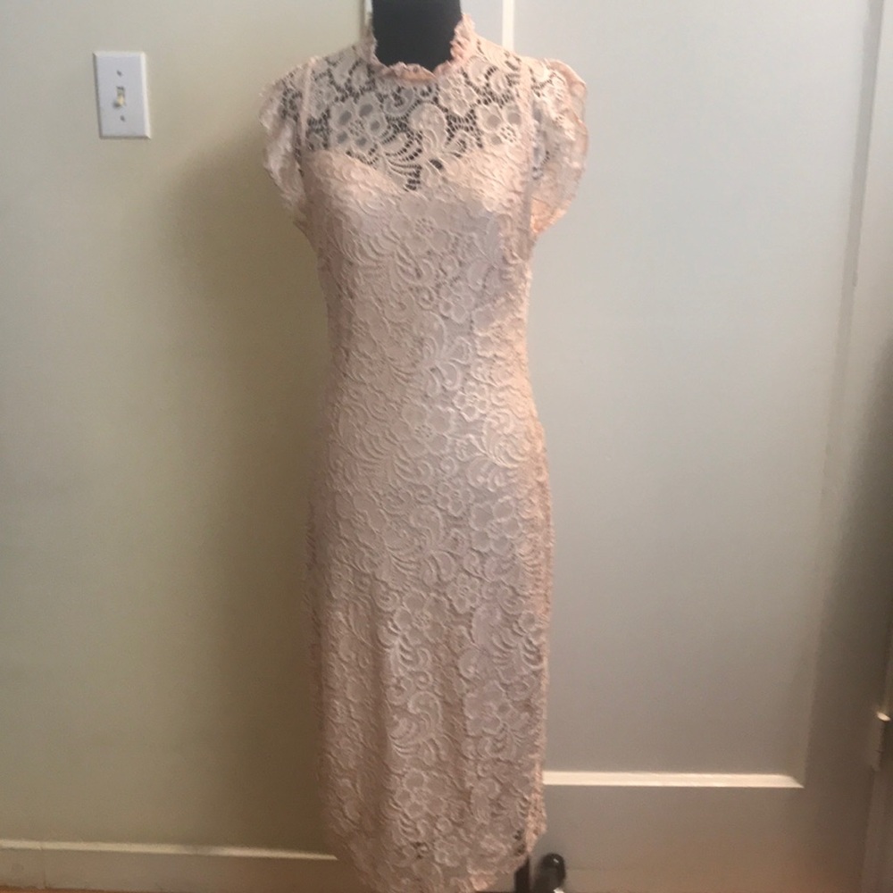 pink lace dress